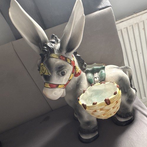 Vintage italian ceramic donkey - vintage,