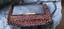 Lipsy Black And Animal Print Bag 