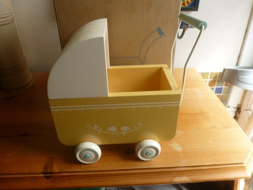 Maileg micro pram wood - pram,