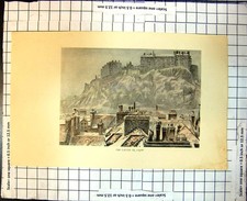 Old Print Edinburgh Castle