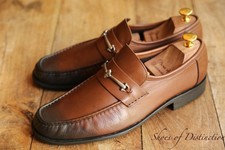 Patrick Cox Burnished Brown Leather Silver Bit Loafers Shoes Men's UK 10 E US 11