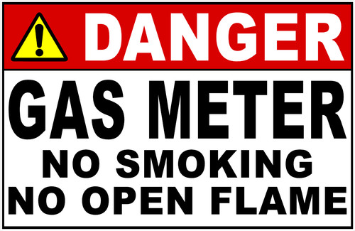 Danger gas meter smoking - gas,