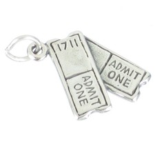 Tickets sterling silver charm