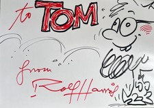 Rolf Harris Original Signed Sketch Art A4 Rolfaroo Autograph Drawing