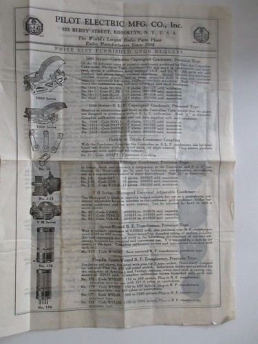 1927 pilot electric - electric, mfg.