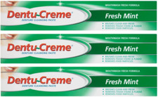 Dentu Creme Denture Cleansing fresh Mint Toothpaste 75ml x 3