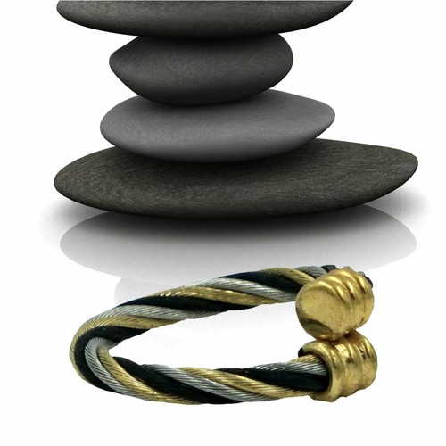 Magnetic fashion ring - magnetic, twisted