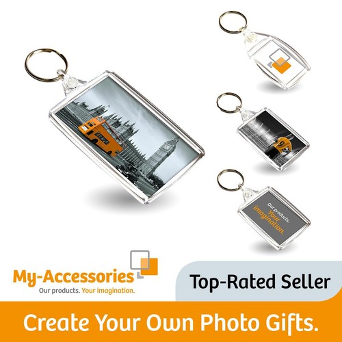 Acrylic blank photo keyring - photo,
