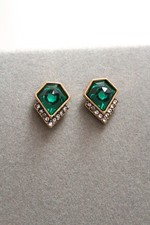 Green Art deco earrings