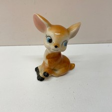 Rare Vintage 1950's Kitsch Big Eye Deer / Fawn Ornament / Ceramic Figure
