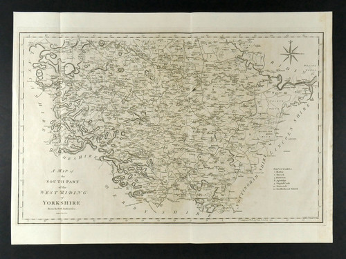 Large antique map west - map, riding
