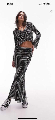 Topshop black white polka - black, &