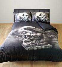 GREY BLACK POE'S RAVEN DUVET
