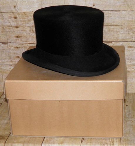 Vintage boxed black fur felt - black,