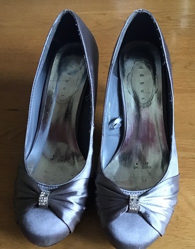 Ladies silver court - , shoes