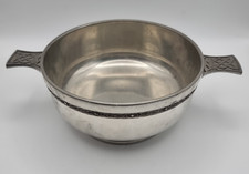 Vintage Pewter Quaich Bowl