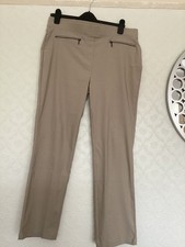 Cotton Traders Stretchy Trousers 16 27” Leg Beige New