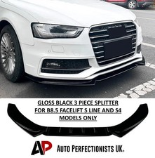 Audi A4 S4 S Line B8.5 Gloss Black Front Splitter Spoiler Lip Body Kit 2013-16