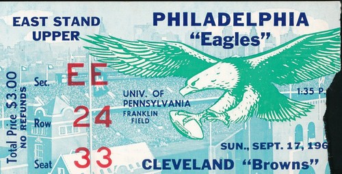 1961 nfl game ticket - game,