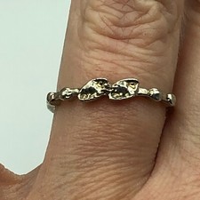 Leaf Ring and Foliage Design Silver Tone Cocktail Band Retro UK Size L Festival