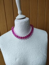 M&S Pink Glass Bead Necklace