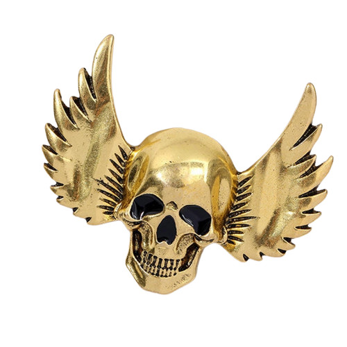 Skull wings pin badge angel - badge,