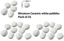 25 White Mini Pebbles for Gas