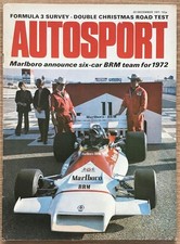 AUTOSPORT Magazine 23 DEC 1971  F3 Review  CB Excavator Napier 60hp Tested