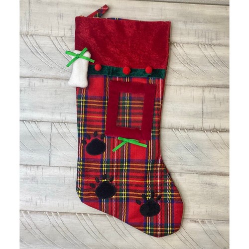Plaid puppy dog christmas - plaid,