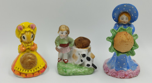 Vintage ceramic pin - ceramic, cushion