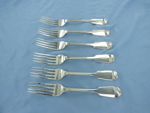 Antique set six sterling - six,