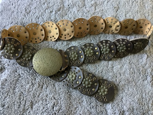 Vintage disc belt - belt, brown