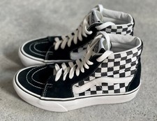 VANS Sk8-Hi Black White Platform Checkerboard Shoes Size UK 5