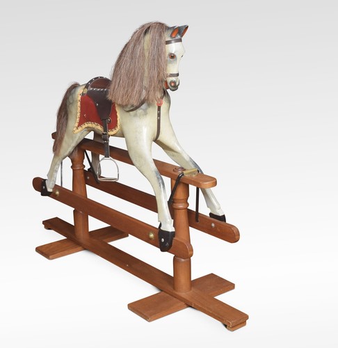 Antique carved pine rocking - antique,