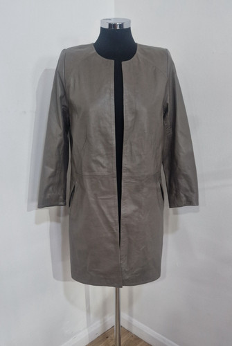 Woodland taupe leather coat - taupe,