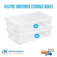 2 x 45L Plastic Storage Boxes