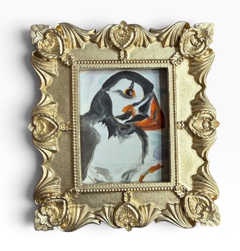 Puffin bird mini - , watercolor