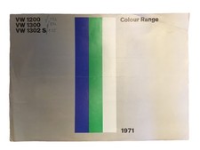 VOLKSWAGEN Beetle 1200 1300 1302 S Colour Chart Leaflet For 1971 #153 261 25