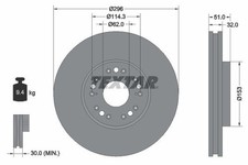 2X Textar Front Vented Brake