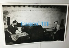 Liverpool 1950's Criddle & Co Animal Feed Mill  workers printing Sacks