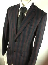 Brook Taverner Striped Mens Boating Blazer Navy Green Maroon Jacket 36R