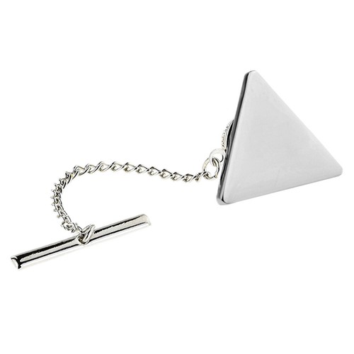 Plain silver triangle lapel - silver,