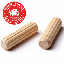 Wooden Dowels Premium Fluted Hardwood Dowel Pins - Metric Wood Plugs