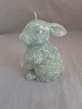 Rabbit Shaped Candle Decorative Pastel Green Shabby Chic Novelty 11.3cm Tall 