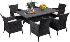 7pc Rattan Garden Dining Set