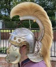 Medieval Roman Imperial Emporer Soldier Helmet With Horse Hair Plume Heavy