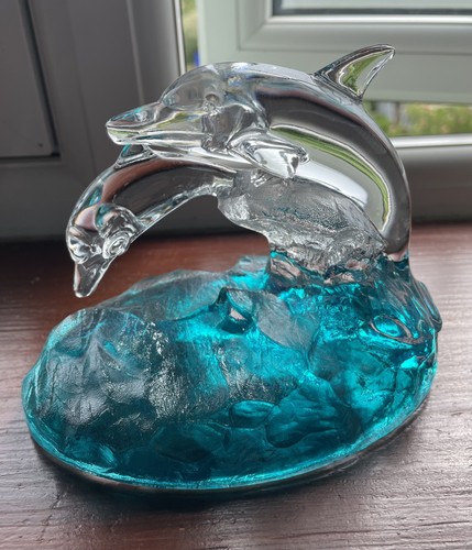Vintage glass dolphin - glass, figurine