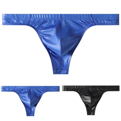 Men faux leather back thong - men,