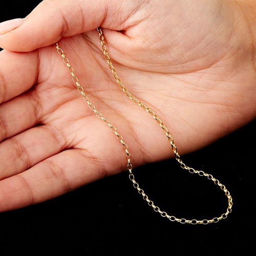 9ct yellow gold - necklace, chain