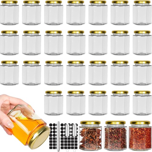 180 hexagonal glass - hexagonal, jars